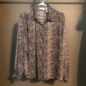 Liz Claiborne long sleeve blouse snake print
